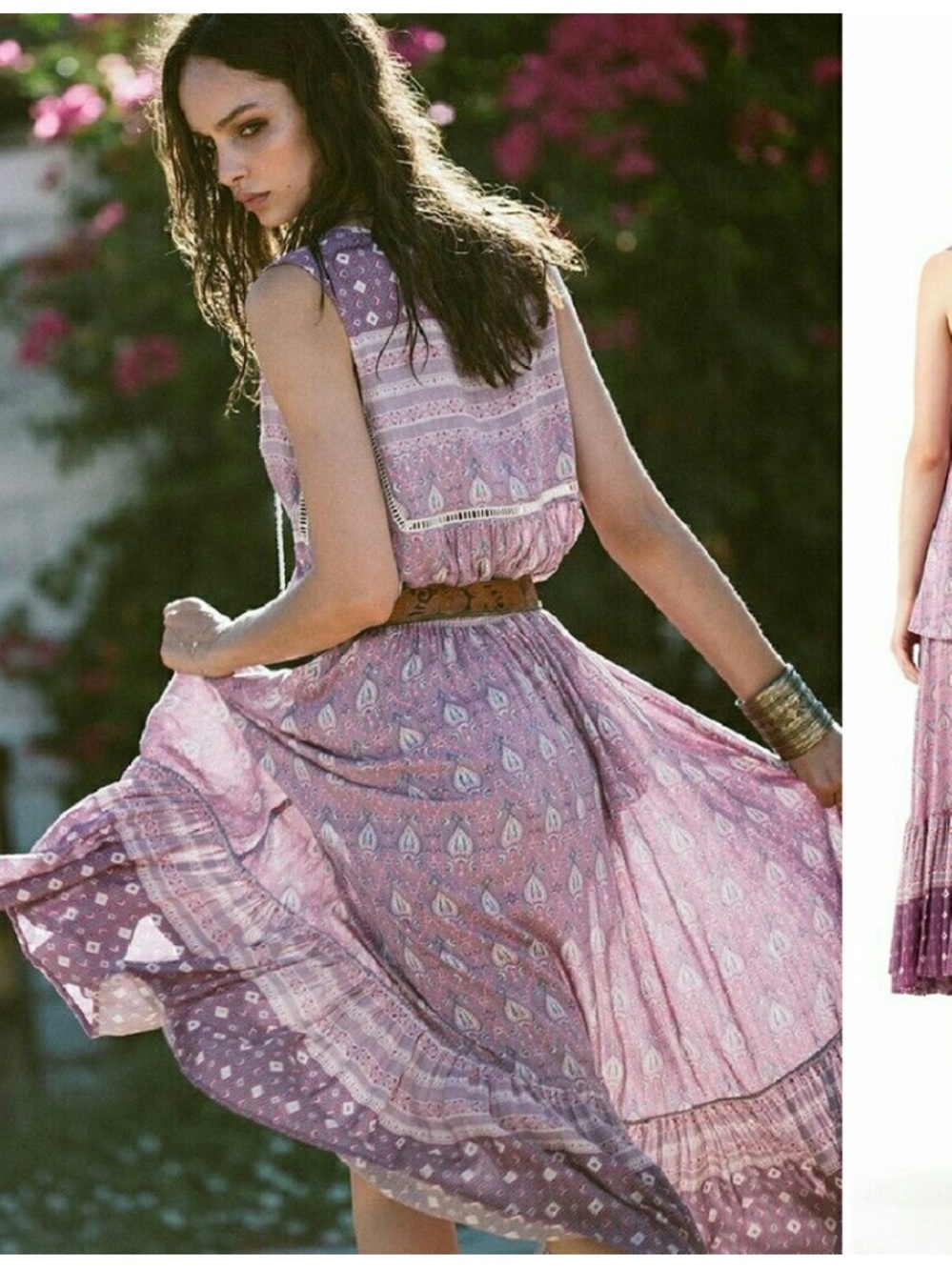 Spell Oracle set Lavender Printed Boho Skirt Set purple small - Picture 3 of 6
